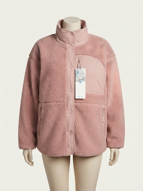 Roxy Jackets & Blazers - Roxy Axel Bonded Dusty Rose Sherpa Snap-Front Jacket Size XL